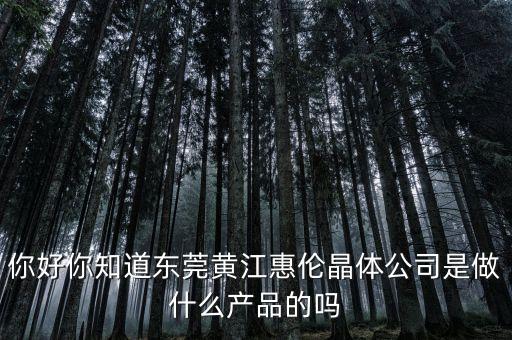 惠倫晶體是干什么的，你好你知道東莞黃江惠倫晶體公司是做什么產(chǎn)品的嗎