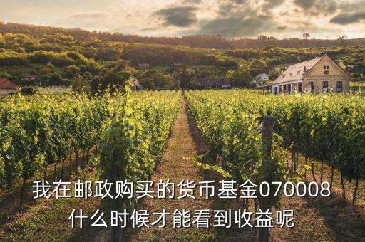 070008什么時(shí)候分紅呢，我在郵政購(gòu)買(mǎi)的貨幣基金070008什么時(shí)候才能看到收益呢