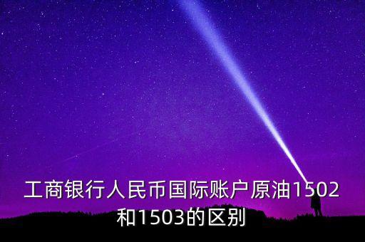 銀行的原油1503和1504什么意思，工商銀行人民幣國(guó)際賬戶原油1502和1503的區(qū)別