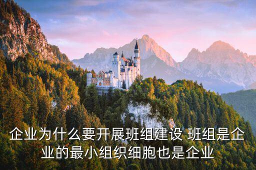 國企央企為什么要做班組建設(shè)，企業(yè)為什么要開展班組建設(shè) 班組是企業(yè)的最小組織細(xì)胞也是企業(yè)