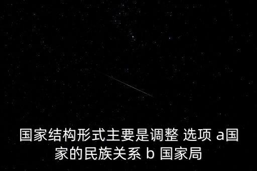 國家結(jié)構形式主要是調(diào)整 選項 a國家的民族關系 b 國家局
