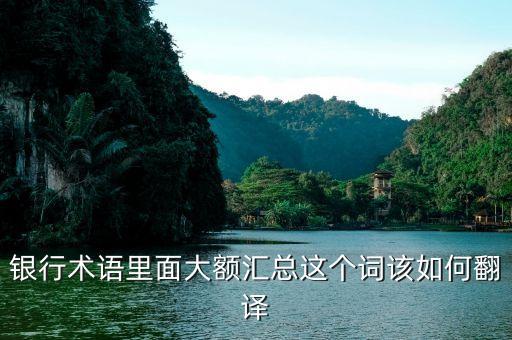 大額匯兌是什么意思，銀行術(shù)語里面大額匯總這個(gè)詞該如何翻譯