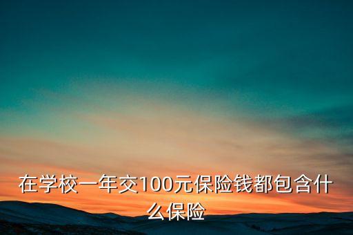 100元保險(xiǎn)都保什么，在學(xué)校一年交100元保險(xiǎn)錢都包含什么保險(xiǎn)