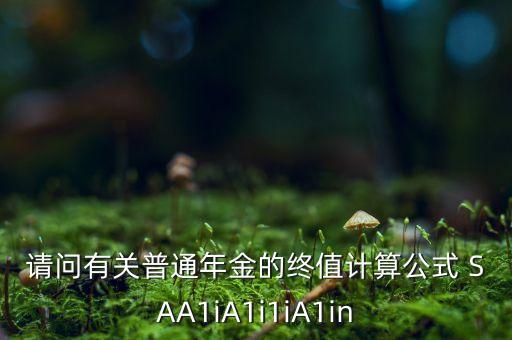 請(qǐng)問有關(guān)普通年金的終值計(jì)算公式 SAA1iA1i1iA1in