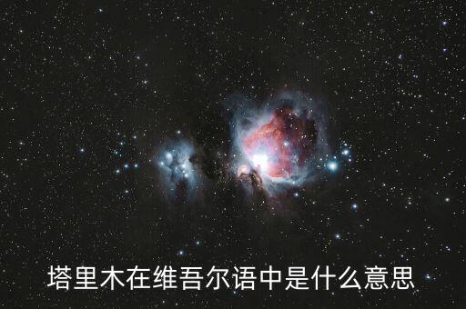 新疆塔里木是什么，塔里木在維吾爾語(yǔ)中是什么意思