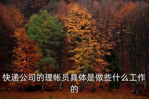 理賬需要做些什么，快遞公司的理帳員具體是做些什么工作的