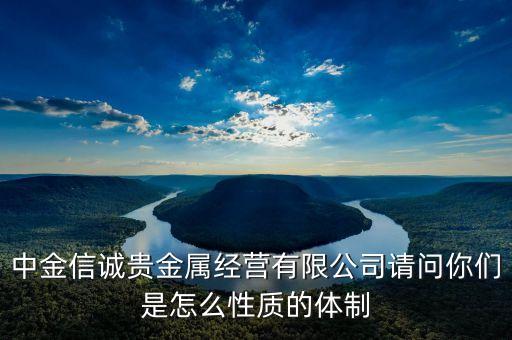 中金信誠貴金屬經(jīng)營有限公司請問你們是怎么性質(zhì)的體制