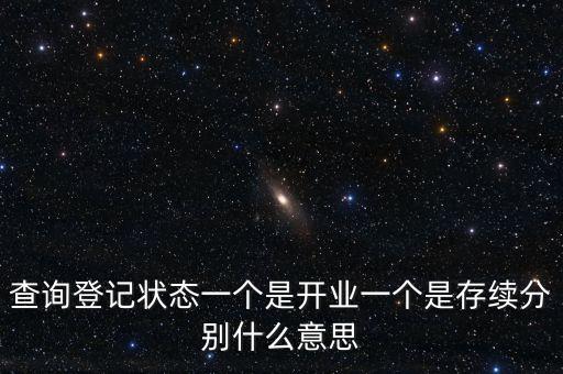 登記狀態(tài)為存續(xù)是什么意思，查詢登記狀態(tài)一個(gè)是開業(yè)一個(gè)是存續(xù)分別什么意思