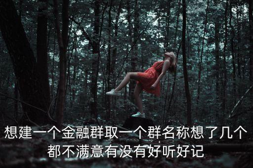 金融微信群取什么名字，想建一個(gè)金融群取一個(gè)群名稱想了幾個(gè)都不滿意有沒(méi)有好聽(tīng)好記