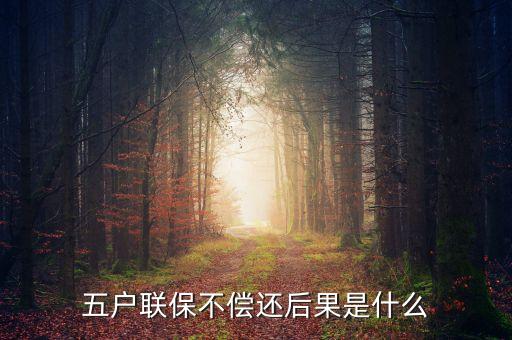 銀行五戶連保有什么后果l，五戶聯(lián)保不償還后果是什么