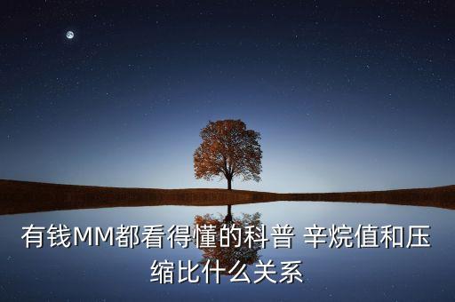 有錢MM都看得懂的科普 辛烷值和壓縮比什么關系