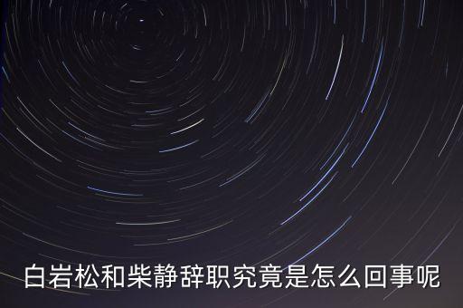 柴靜為什么辭職，白巖松和柴靜辭職究竟是怎么回事呢