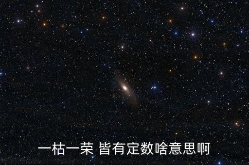 一枯一榮是什么意思，一枯一榮 皆有定數(shù)啥意思啊