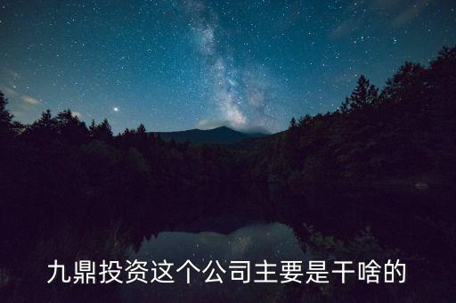 九鼎投資是做什么的，九鼎投資這個(gè)公司主要是干啥的