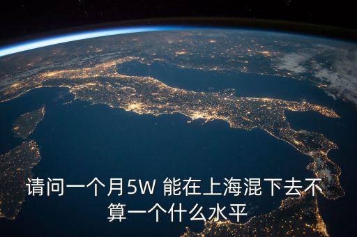 月薪五萬上海什么水平，月薪5萬在上海算不算高薪