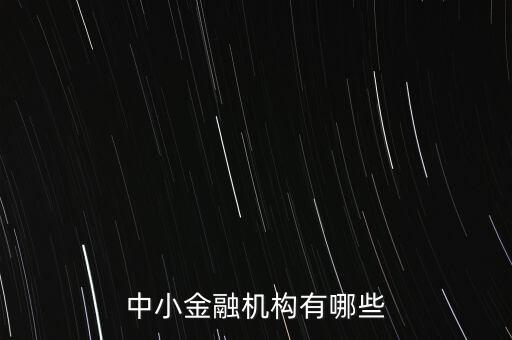 中小金融機構有哪些