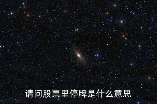 請(qǐng)問(wèn)股票里停牌是什么意思