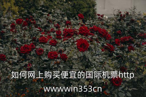 如何網(wǎng)上購(gòu)買(mǎi)便宜的國(guó)際機(jī)票httpwwwwin353cn