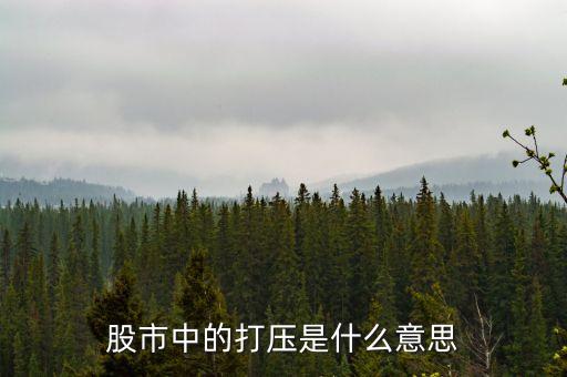 股票打壓是什么意思，股市中的打壓是什么意思