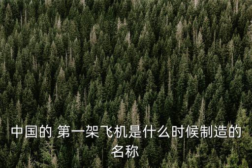 中國的 第一架飛機是什么時候制造的名稱