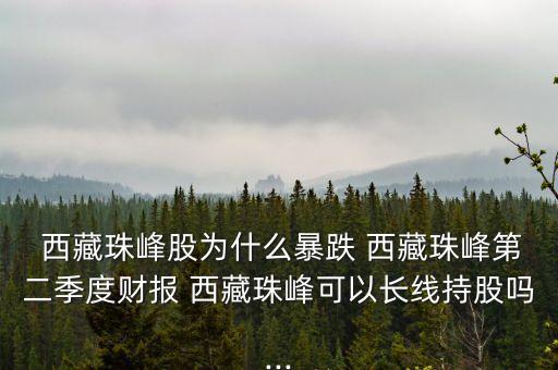  西藏珠峰股為什么暴跌 西藏珠峰第二季度財(cái)報(bào) 西藏珠峰可以長(zhǎng)線(xiàn)持股嗎...
