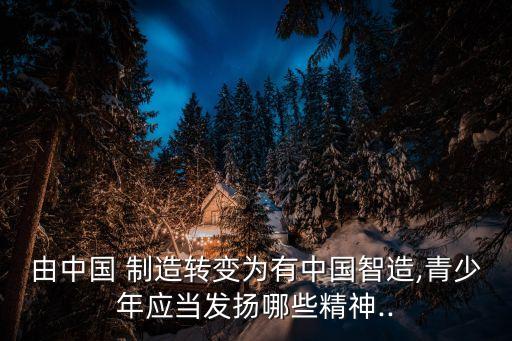 由中國 制造轉(zhuǎn)變?yōu)橛兄袊窃?青少年應當發(fā)揚哪些精神..