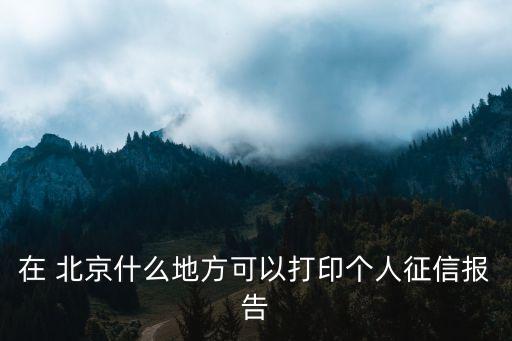 在 北京什么地方可以打印個人征信報(bào)告