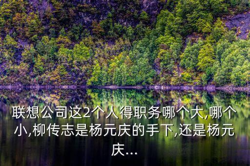 聯(lián)想公司這2個人得職務哪個大,哪個小,柳傳志是楊元慶的手下,還是楊元慶...