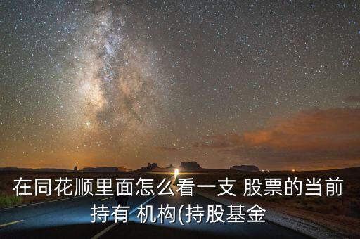 在同花順里面怎么看一支 股票的當前持有 機構(持股基金
