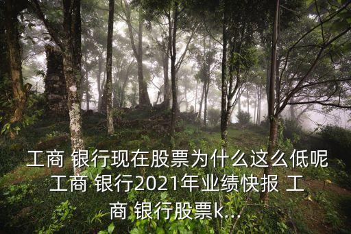  工商 銀行現(xiàn)在股票為什么這么低呢 工商 銀行2021年業(yè)績快報(bào) 工商 銀行股票k...
