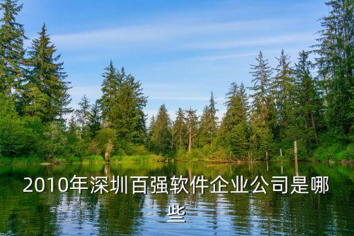 2010年深圳百強軟件企業(yè)公司是哪些