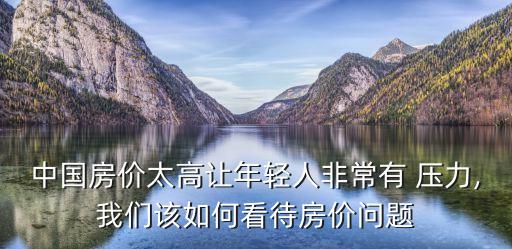 中國(guó)房?jī)r(jià)太高讓年輕人非常有 壓力,我們?cè)撊绾慰创績(jī)r(jià)問(wèn)題