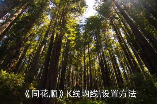 《同花順》K線均線 設置方法