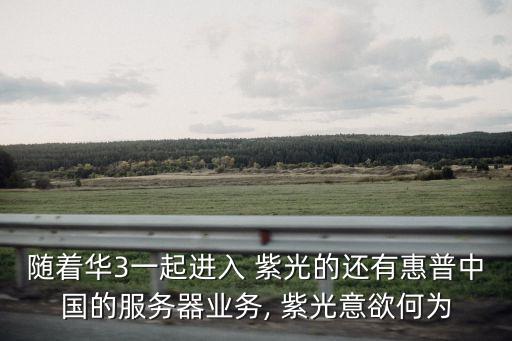 隨著華3一起進(jìn)入 紫光的還有惠普中國(guó)的服務(wù)器業(yè)務(wù), 紫光意欲何為
