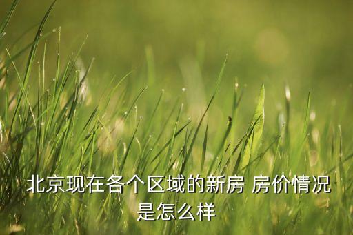  北京現(xiàn)在各個(gè)區(qū)域的新房 房價(jià)情況是怎么樣
