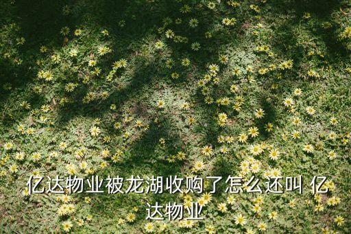  億達(dá)物業(yè)被龍湖收購(gòu)了怎么還叫 億達(dá)物業(yè)