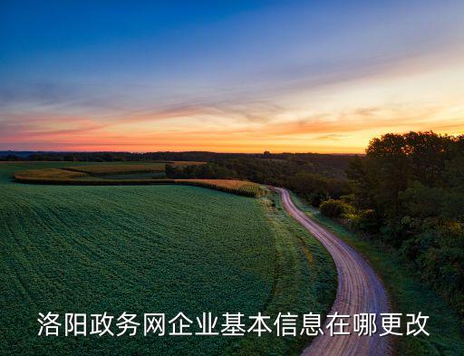  洛陽(yáng)政務(wù)網(wǎng)企業(yè)基本信息在哪更改