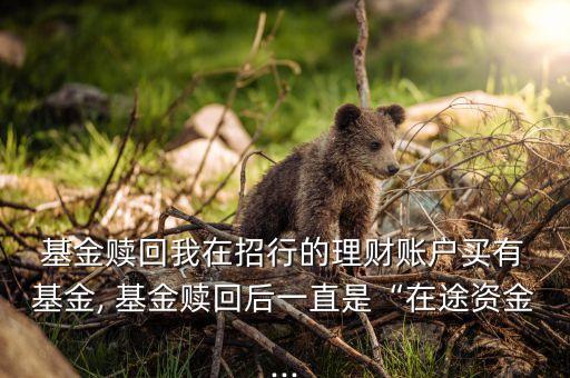  基金贖回我在招行的理財(cái)賬戶買有 基金, 基金贖回后一直是“在途資金...