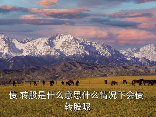 債 轉(zhuǎn)股是什么意思什么情況下會(huì)債 轉(zhuǎn)股呢