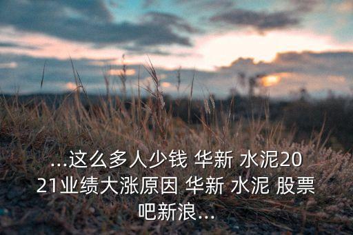 ...這么多人少錢(qián) 華新 水泥2021業(yè)績(jī)大漲原因 華新 水泥 股票吧新浪...