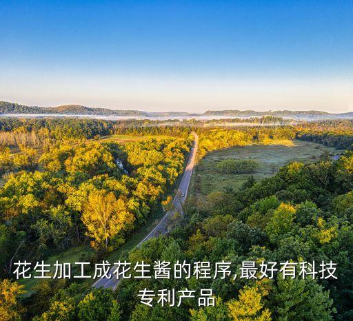 花生加工成花生醬的程序,最好有科技專(zhuān)利產(chǎn)品