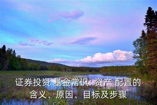 證券投資 基金常識(shí): 資產(chǎn) 配置的含義、原因、目標(biāo)及步驟