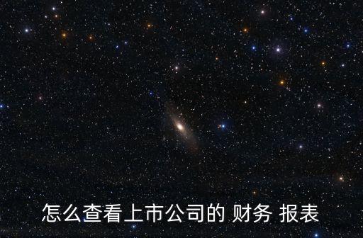怎么查看上市公司的 財務(wù) 報表