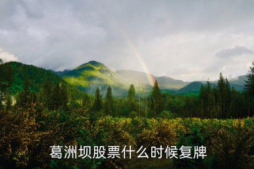  葛洲壩股票什么時候復牌