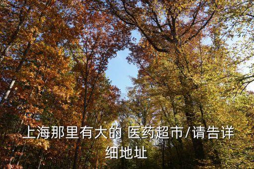  上海那里有大的 醫(yī)藥超市/請告詳細(xì)地址