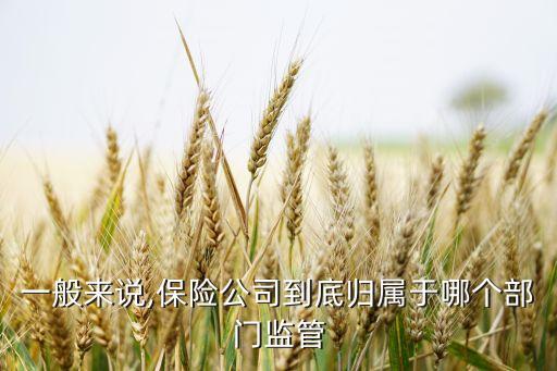 一般來說,保險(xiǎn)公司到底歸屬于哪個(gè)部門監(jiān)管