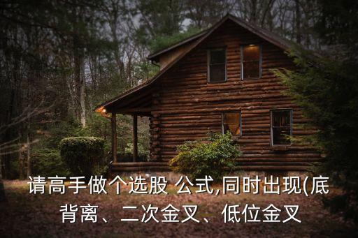 請高手做個選股 公式,同時出現(xiàn)(底 背離、二次金叉、低位金叉