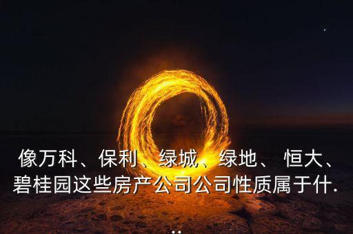 像萬(wàn)科、保利、綠城、綠地、 恒大、碧桂園這些房產(chǎn)公司公司性質(zhì)屬于什...