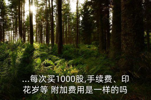 ...每次買1000股,手續(xù)費(fèi)、印花歲等 附加費(fèi)用是一樣的嗎