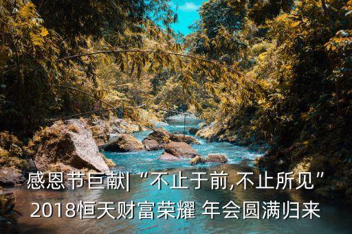 感恩節(jié)巨獻(xiàn)|“不止于前,不止所見(jiàn)”2018恒天財(cái)富榮耀 年會(huì)圓滿歸來(lái)